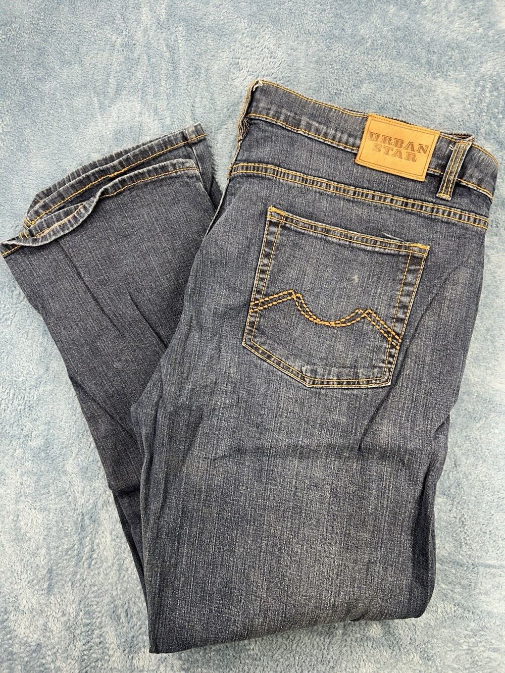 Urban Star Mens Jeans 42x33 Straight Leg Wash Denim